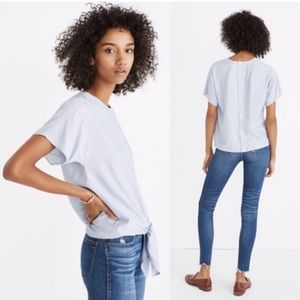 Madewell Button-Back Tie Tee in Stripe